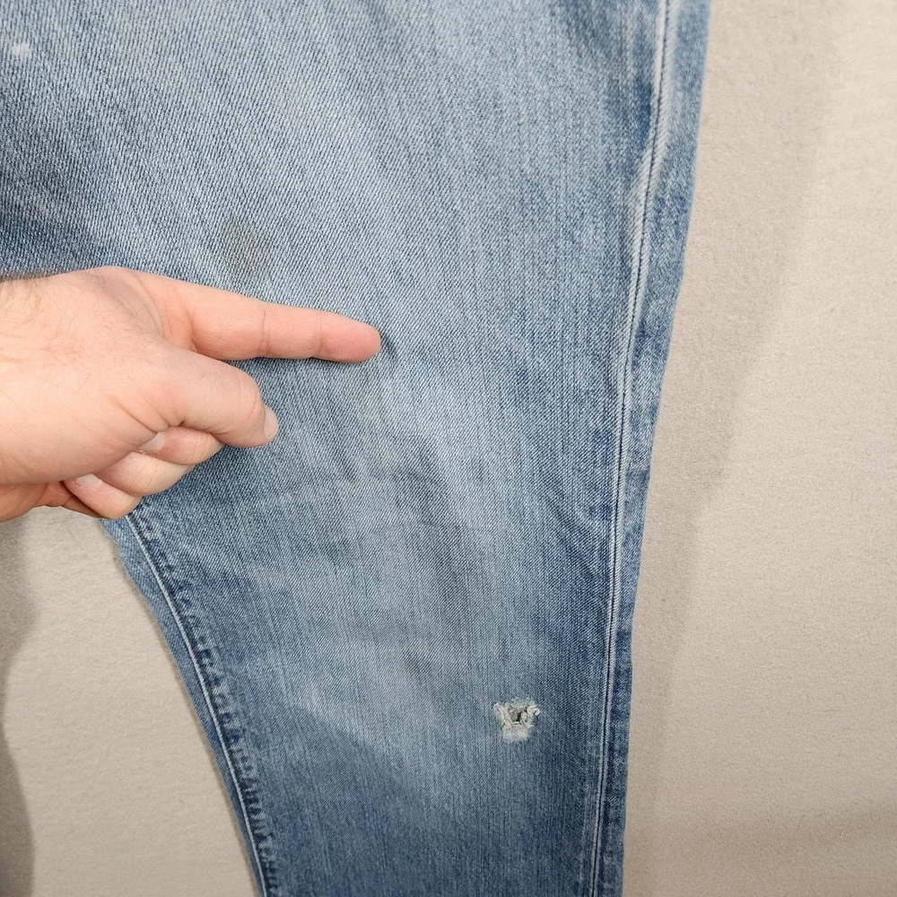 Vintage GAP Men's Straight Fit Jeans 34×31 Distressed Medium Wash Frayed‎ Hems - Picture 12 of 16